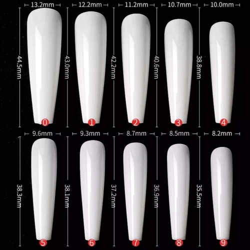 Preview: Long Fullcover Ballerina Tips in einer Box natur 